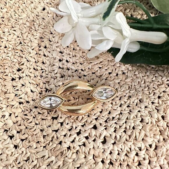 Swarovski Jewelry - Swarovski Vintage Gold Tone with Rhinestone Brooch